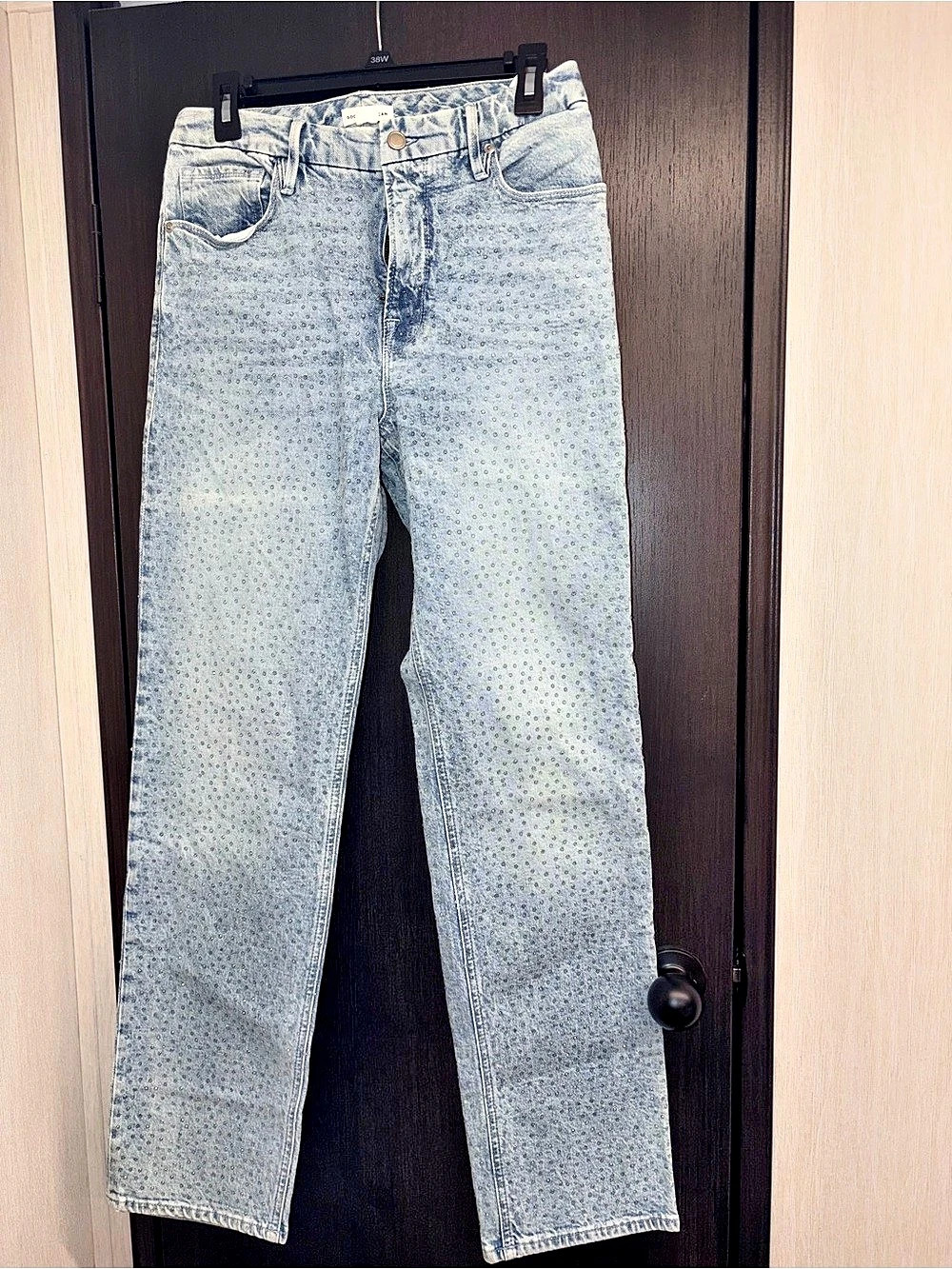 Good American Good Icon Crystal Embellished Straight Leg Jeans Straight Leg